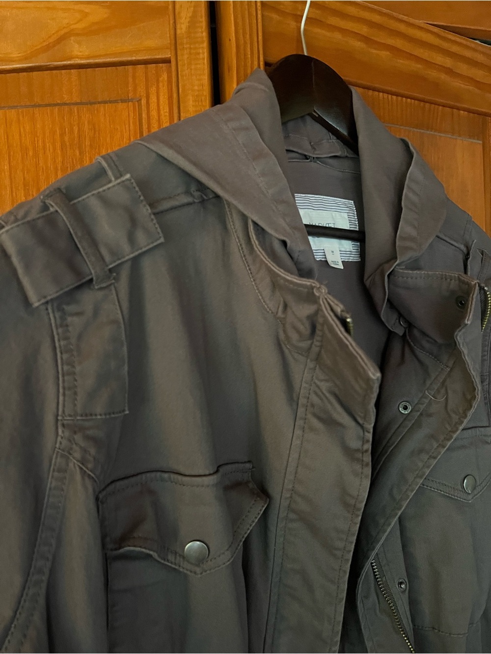 Market & Spruce Plus Utility Field Jacket in Tan/Gray - Picture 7 of 7